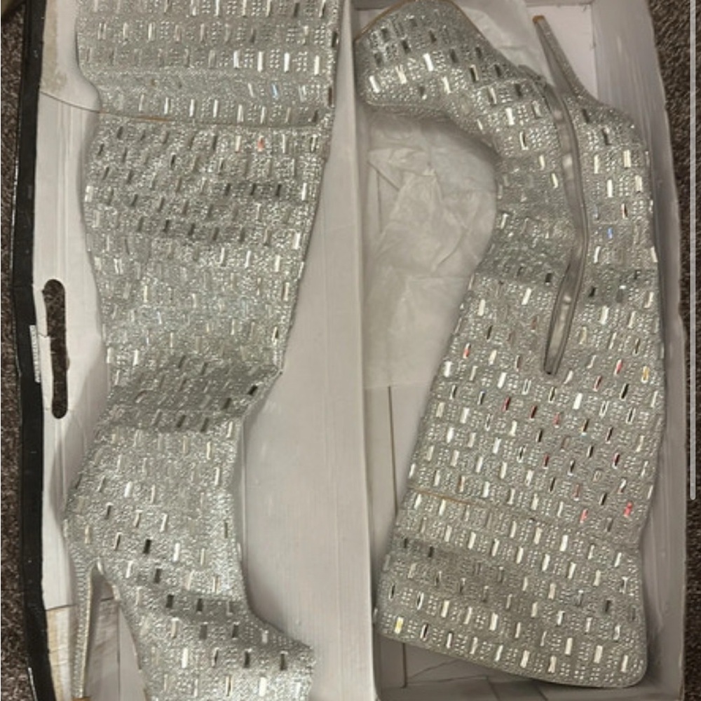 Silver Heeled Boots NEW